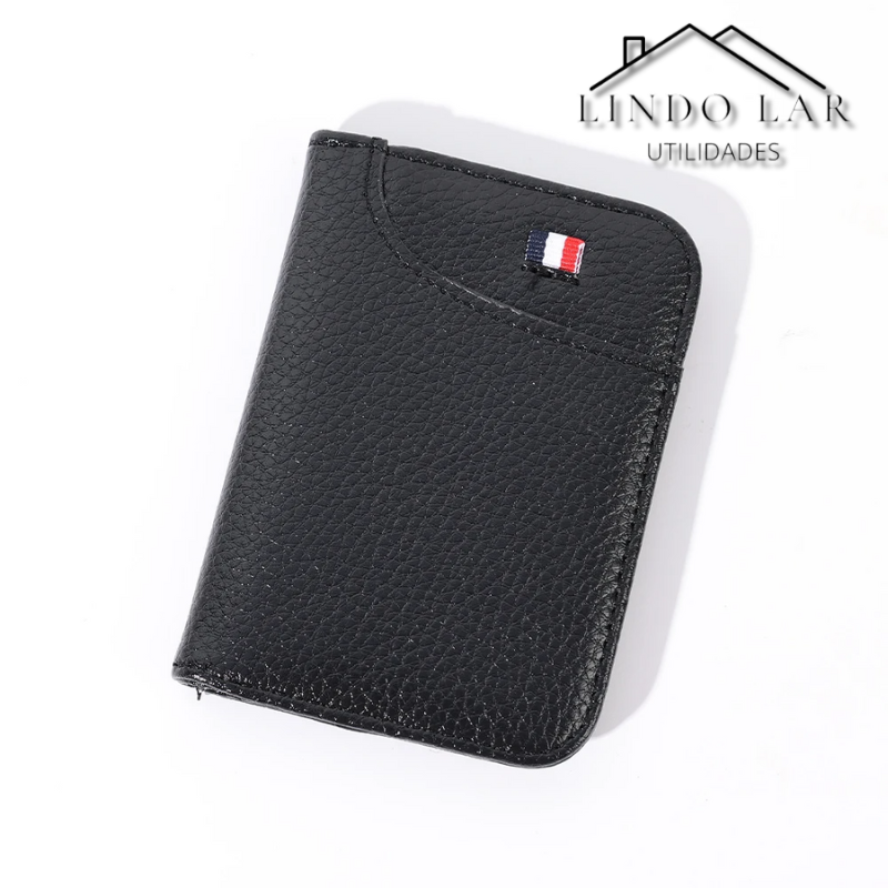 Carteira Super Slim Soft PU para Homens-Elegância Compacta