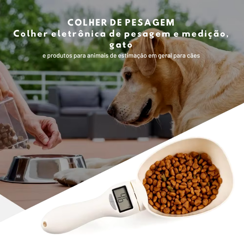 Colher de Medição Eletrônica para Pet Food - Balança Digital para Alimentação Precisa do Seu Pet!