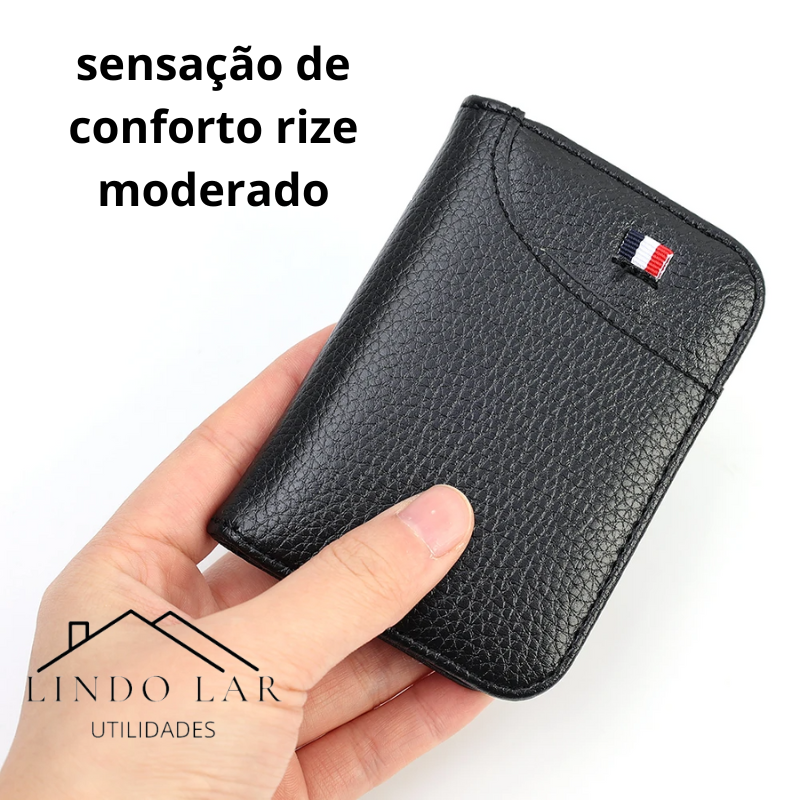 Carteira Super Slim Soft PU para Homens-Elegância Compacta