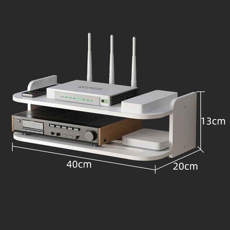 Prateleira Flutuante Multifuncional para Roteador Wi-Fi, Tomadas e Dispositivos