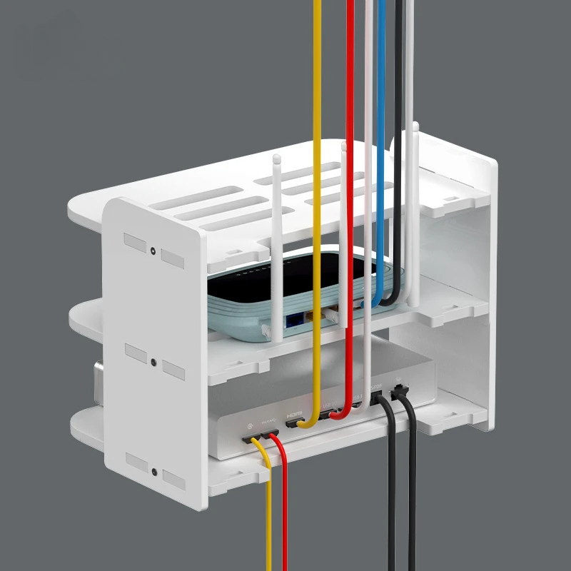 Prateleira Flutuante Multifuncional para Roteador Wi-Fi, Tomadas e Dispositivos