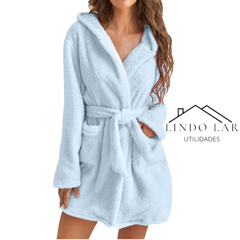 Roupão Feminino de Inverno com Capuz – Conforto e Estilo em Casa