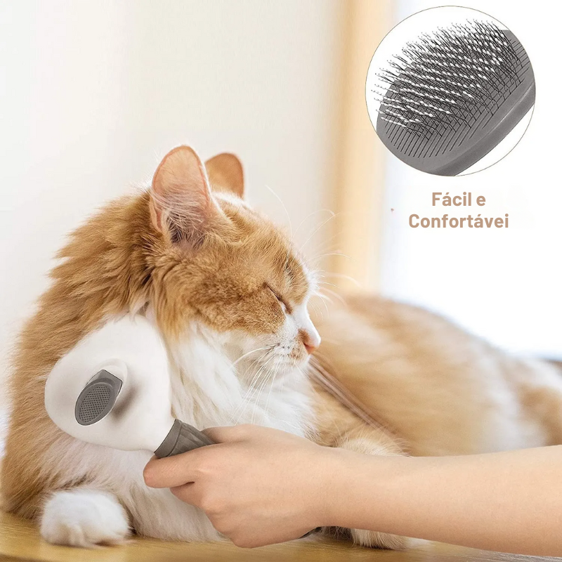 Escova Removedora de Pelos para Pets – Pente de Limpeza Automática para Cães e Gatos