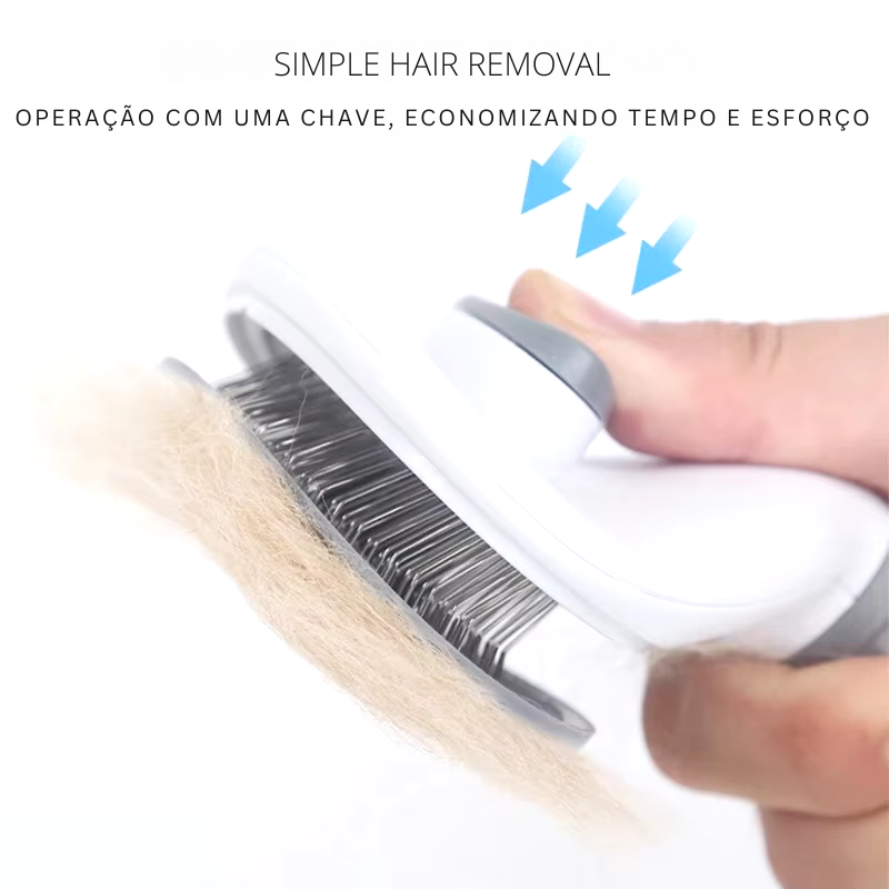 Escova Removedora de Pelos para Pets – Pente de Limpeza Automática para Cães e Gatos