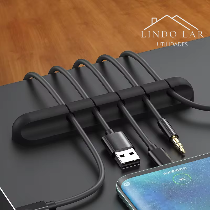 Organizador de Cabos Autoadesivo – Suporte para Carregador USB e Fios