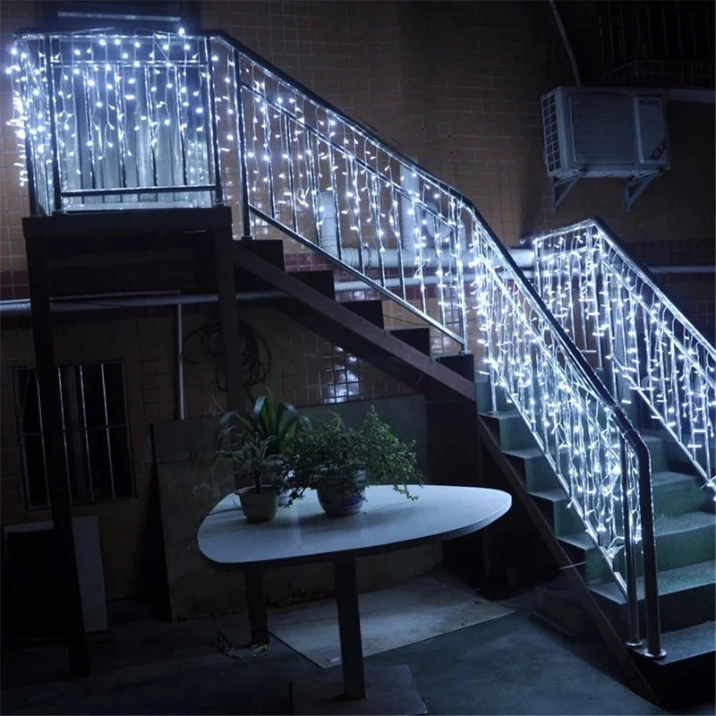 Luzes de Natal Pisca Pisca Cascata 10M 400 Leds 8 Funções Cachoeira decoraçã