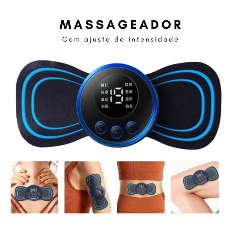 Alívio Imediato: Mini Massageador EMS - Relaxamento Elétrico para Seu Pescoço