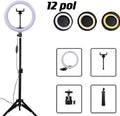 Kit Profissional Ring Light, Kit Completo, 2.1M, Tripé Universal, Controle Remoto