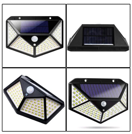 Luminária Arandela Led Com Carregador Solar e sensor de movimento 100 Led