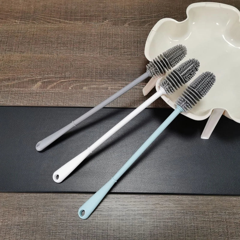 Escova de Limpeza de Silicone 3 em 1 para Garrafas, Copos e Utensílios