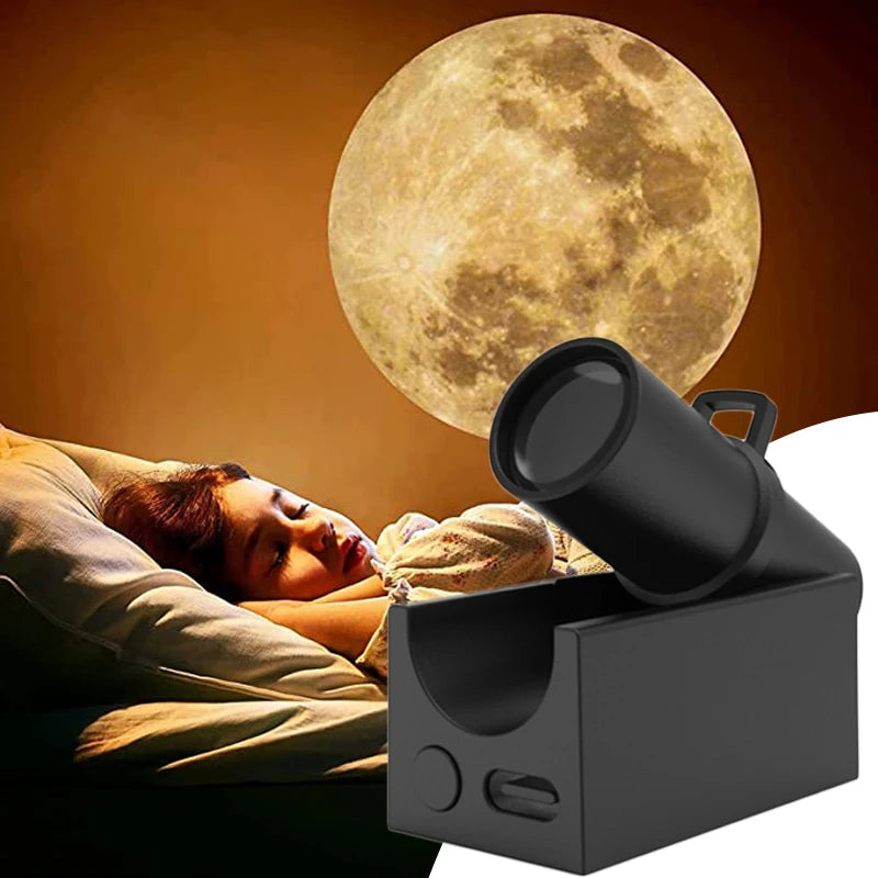 Projetor de Luz Noturna USB LED - Lâmpada Atmosférica com Projeção Planetária