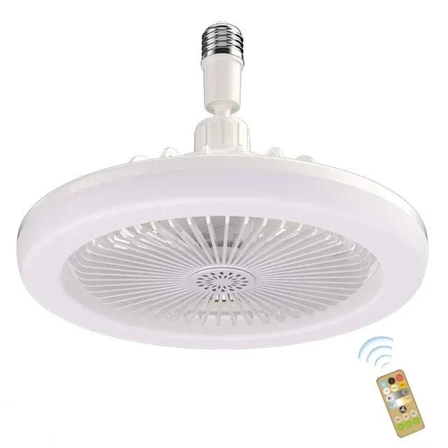 Ventilador de Teto Giratório com Controle Remoto e Lâmpada LED E27 - Conforto e Iluminação Integrados