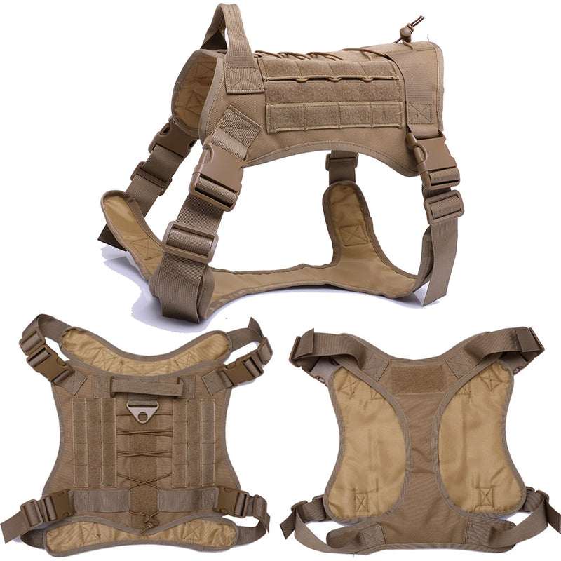 Conjunto Tático Trela e Arnês para Cães de Grande Porte - Design Militar e Resistente