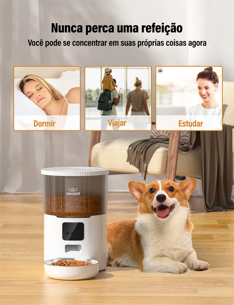 Alimentador Automático Inteligente com Gravador de Voz e Conexão Wi-Fi