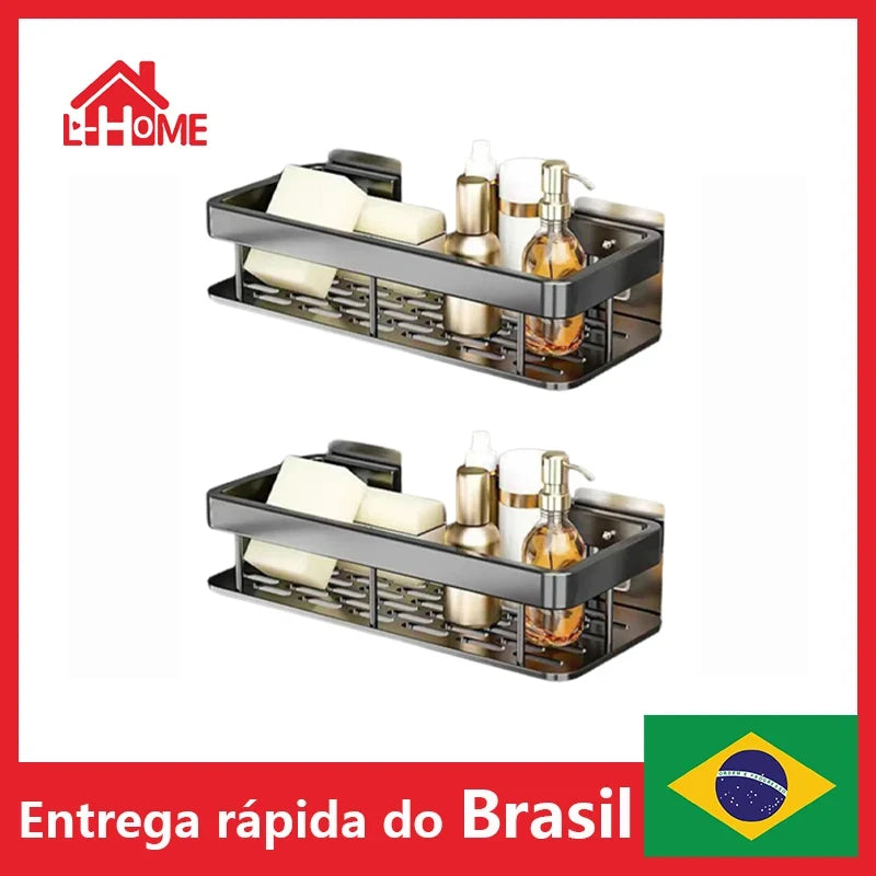 Kit de Prateleiras Premium para Banheiro - Suporte Elegante para Shampoo (2 Unidades)