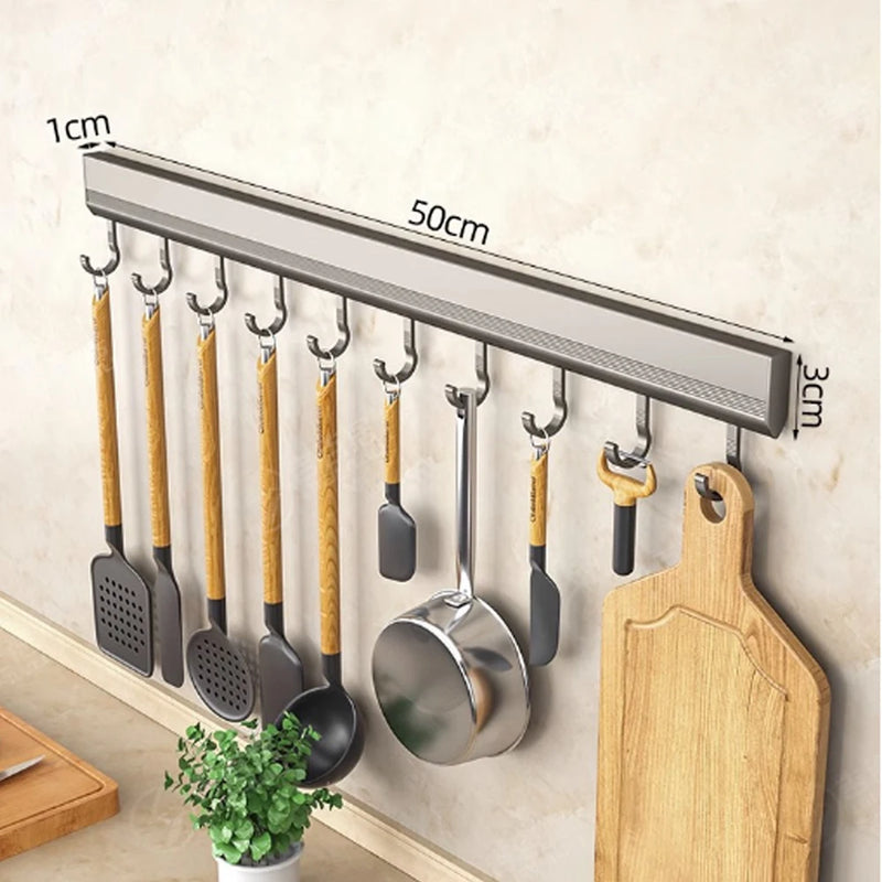 Ganchos de Parede Sem Furo - Suporte Inteligente para Armazenar Utensílios de Cozinha