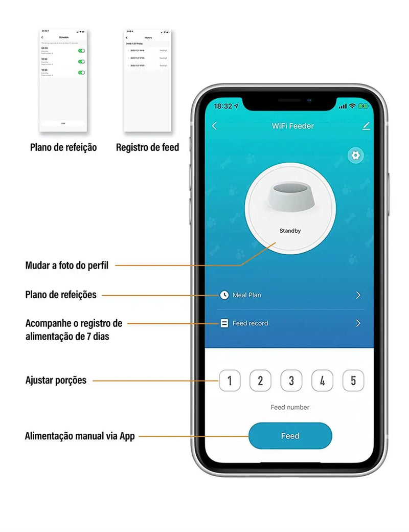 Alimentador Automático Inteligente com Gravador de Voz e Conexão Wi-Fi