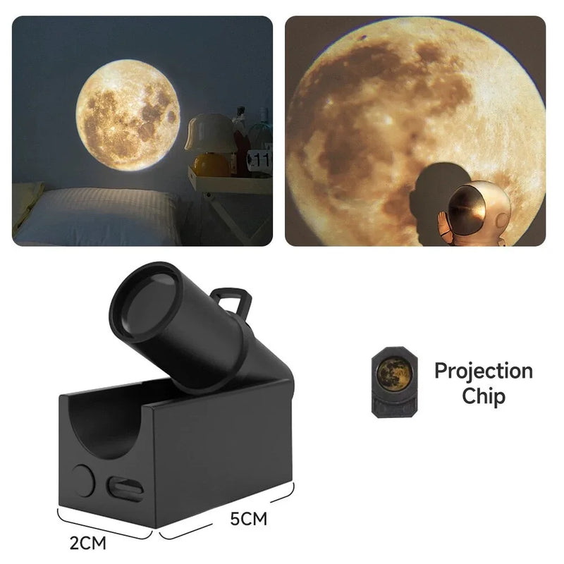 Projetor de Luz Noturna USB LED - Lâmpada Atmosférica com Projeção Planetária