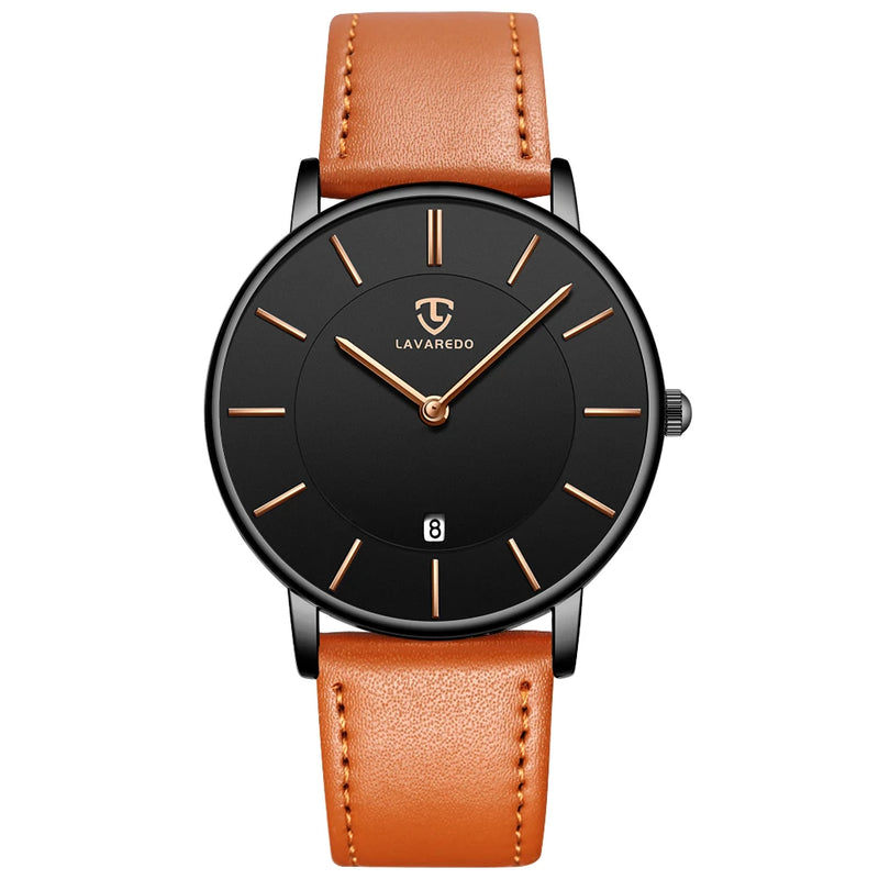 Relógio Minimalista Masculino com Pulseira de Couro – Elegância e Simplicidade no Pulso