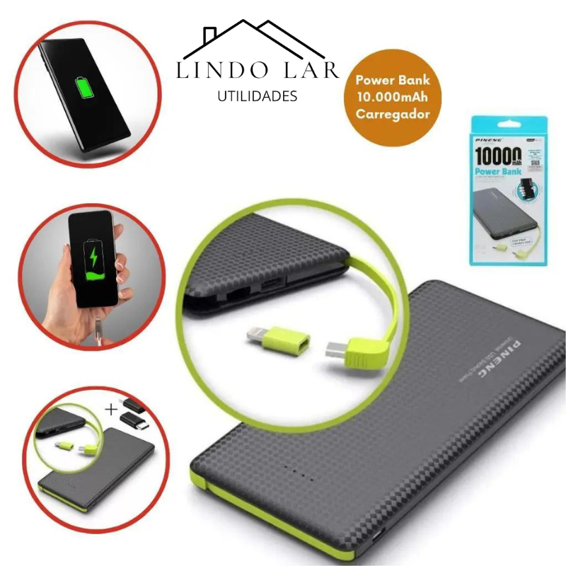 Carregador Portátil Pineng Power Bank 10.000mah