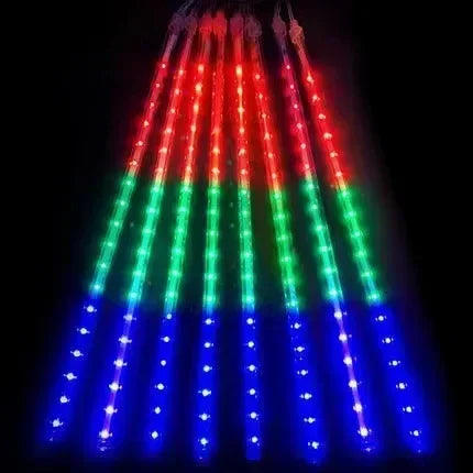 Meteor Shower Rain LED String Lights, impermeável, 8 tubo, ao ar livre, férias