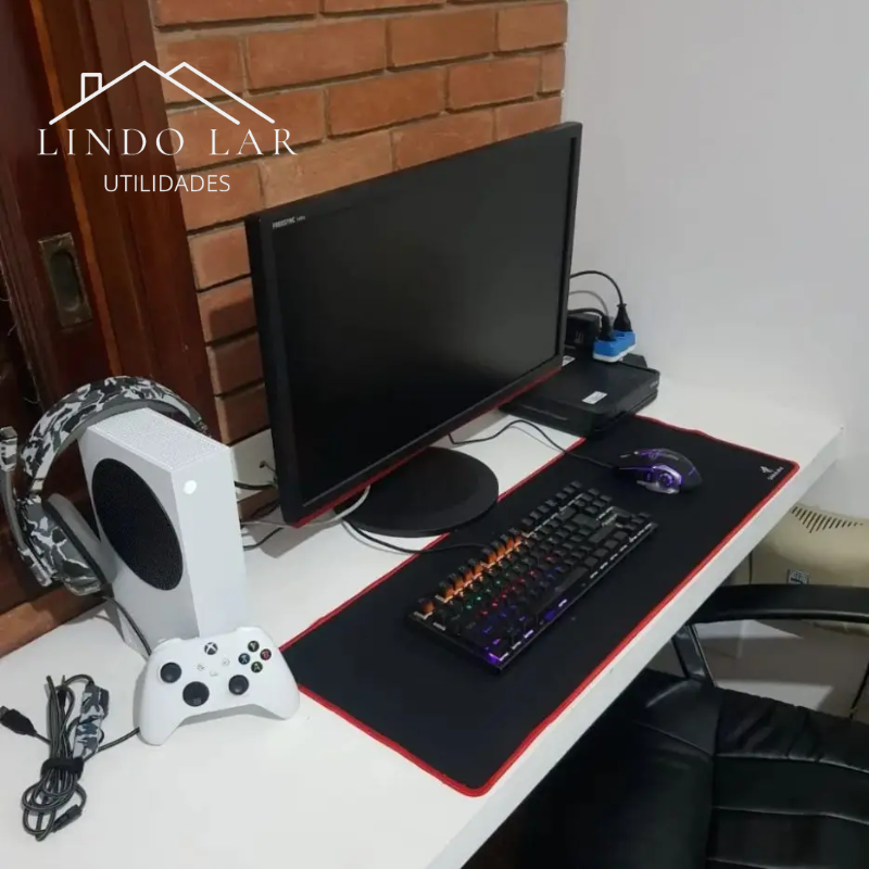 Mouse Pad Gamer GT-900 Grande 80x30 cm com Borda Costurada – Ideal para Longas Sessões de Jogo