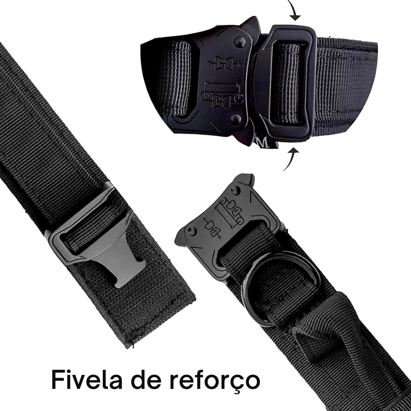 Conjunto Tático Militar para Pets, Coleira Ajustável e Trela Durável para Cães Médios e Grandes