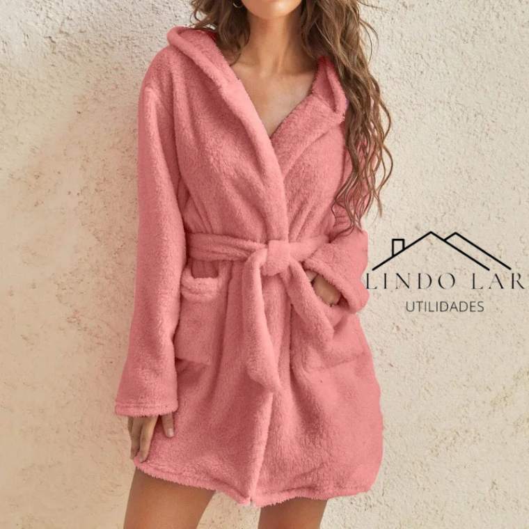 Roupão Feminino de Inverno com Capuz – Conforto e Estilo em Casa