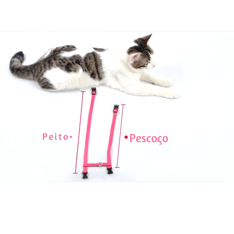 Peitoral Confortável com Guia para Gatos e Cães de Pequeno Porte – Segurança e Estilo em Cada Passeio!