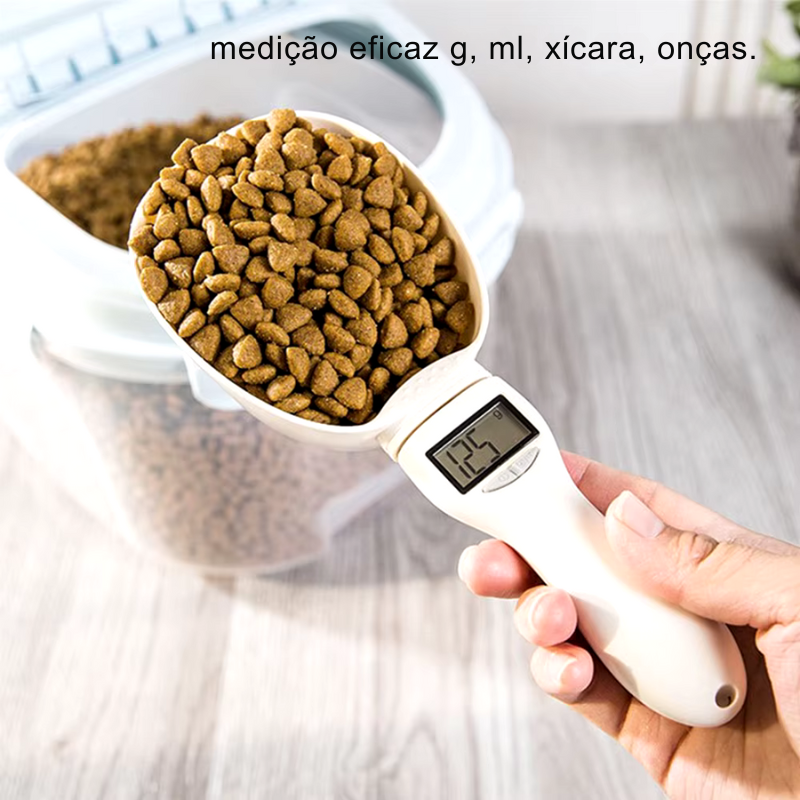 Colher de Medição Eletrônica para Pet Food - Balança Digital para Alimentação Precisa do Seu Pet!